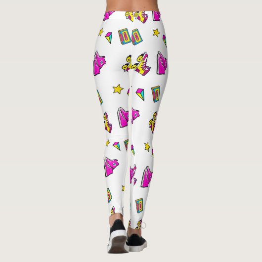 ピンクと白のスケート レギンス (裏面)