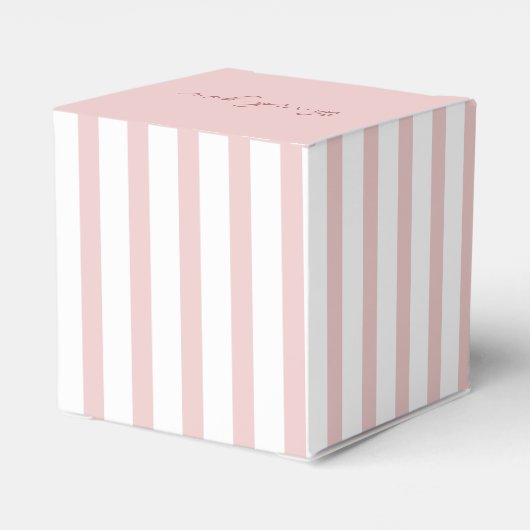 ピンクと白のストライプの誕生日お名前 フェイバーボックス (裏面サイド)