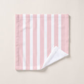 ピンクと白のストライプパターン バスタオルセット (ウォッシュタオル)