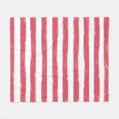 ピンクと白のストライプフリースブランケット フリースブランケット (正面(横))
