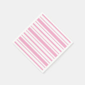 ピンクと白のストライプ柄 スタンダードカクテルナプキン (角)