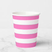ピンクと白のストライプ紙カップ 紙コップ (左)
