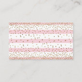 ピンクと白のストライプ紙吹雪、おむつラッフルカード エンクロージャーカード (裏面)