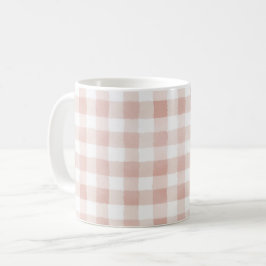 ピンクと白のストライプ コーヒーマグカップ
