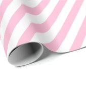 ピンクと白のストライプ ゴールド テキスト クリスマス 誕生日 ラッピングペーパー (ロールコーナー)