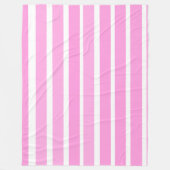 ピンクと白のストライプ フリースブランケット (正面)