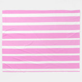 ピンクと白のストライプ フリースブランケット (正面(横))
