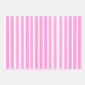ピンクと白のストライプ ラッピングペーパーシート (正面)