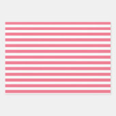 ピンクと白のストライプ ラッピングペーパーシート (正面2)