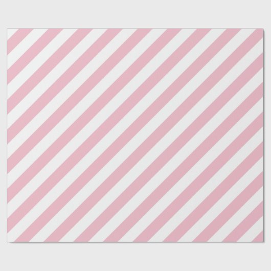 ピンクと白のストライプ ラッピングペーパー (フラット)