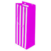 ピンクと白のストライプ ワインギフトバッグ (正面アングル)