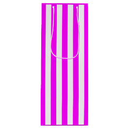 ピンクと白のストライプ ワインギフトバッグ