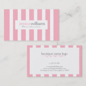 ピンクと白のストライプ 名刺 (正面/裏面)