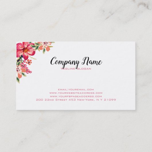 ピンクと白のストライプ 名刺 (裏面)