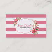 ピンクと白のストライプ 名刺 (正面)