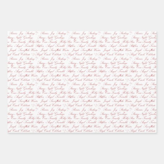 ピンクと白のストライプ、果実と挨拶 ラッピングペーパーシート (正面3)