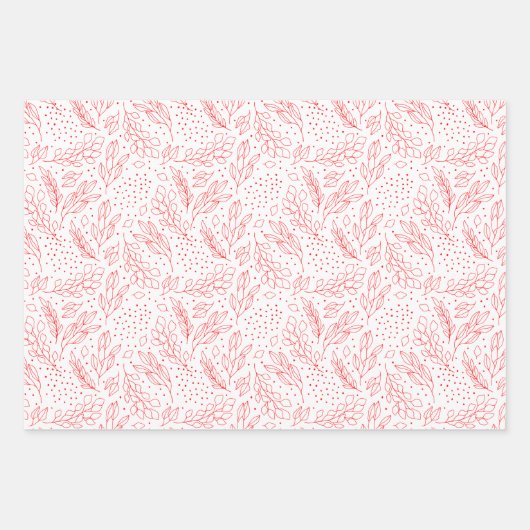 ピンクと白のストライプ、果実と挨拶 ラッピングペーパーシート (正面2)