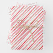ピンクと白のストライプ、果実と挨拶 ラッピングペーパーシート (インサイチュ)