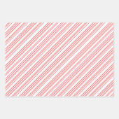 ピンクと白のストライプ、果実と挨拶 ラッピングペーパーシート (正面)