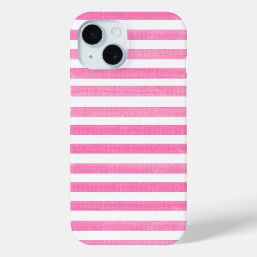 ピンクと白のストライプ Case-Mate iPhoneケース (裏面)