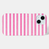 ピンクと白のストライプ Case-Mate iPhoneケース (裏面 (横))