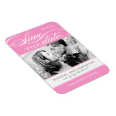 ピンクと白のセーブザデートマグネット マグネット (右側)