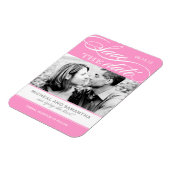 ピンクと白のセーブザデートマグネット マグネット (左側)