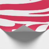 ピンクと白のゼブラパターン ラッピングペーパー (角)