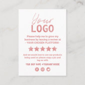 ピンクと白のソーシャルメディアロゴ 名刺 (裏面)