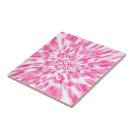 ピンクと白のタイダイ タイル