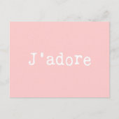 ピンクと白のタイプライト風「J'adore」 ポストカード (正面)