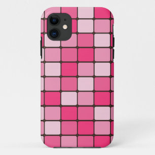 ピンクと白のタイルの正方形 iPhone 11 ケース