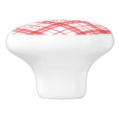 ピンクと白のタータンチェックの愛らしいパターン セラミックノブ (側面)