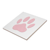 ピンクと白のタータンチェックドッグポープリント タイル (側面)