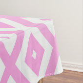 ピンクと白のダイヤモンドパターン テーブルクロス (インサイチュ)