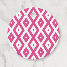 ピンクと白のダイヤモンドパターン フェイバータグ