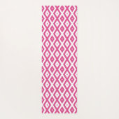ピンクと白のダイヤモンドパターン ヨガマット (裏面)