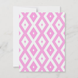 ピンクと白のダイヤモンドパターン 出欠カード