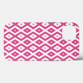 ピンクと白のダイヤモンドパターンCase-Mate iPhone ca Case-Mate iPhoneケース (裏面 (横))