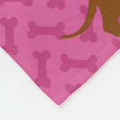 ピンクと白のダシュントフリースブランケット寝具 フリースブランケット (角)