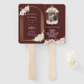 ピンクと白のダスキー開花結婚の旅程 ハンドファン (正面&裏面)