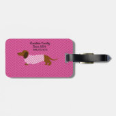 ピンクと白のダックシュント荷物タグ ラゲッジタグ (裏面横)