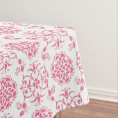 ピンクと白のダマスクスタイルパターン テーブルクロス (インサイチュ)
