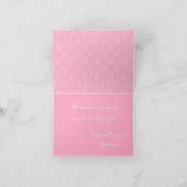 ピンクと白のダマスク/旋回フレームノートカード カード (内部)