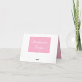 ピンクと白のダマスク/旋回フレームノートカード カード (裏面)