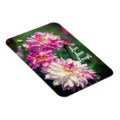 ピンクと白のダリアのやる気を起こさせる花 マグネット (右側)