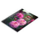 ピンクと白のダリアやる気を起こさせる花 ノートブック (左側)