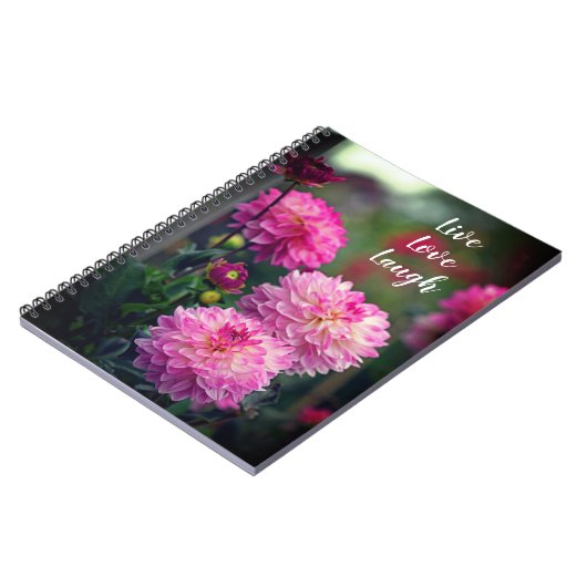 ピンクと白のダリアやる気を起こさせる花 ノートブック (左側)