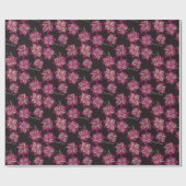 ピンクと白のダリアパターン ラッピングペーパー (フラット)