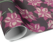ピンクと白のダリアパターン ラッピングペーパー (ロールコーナー)